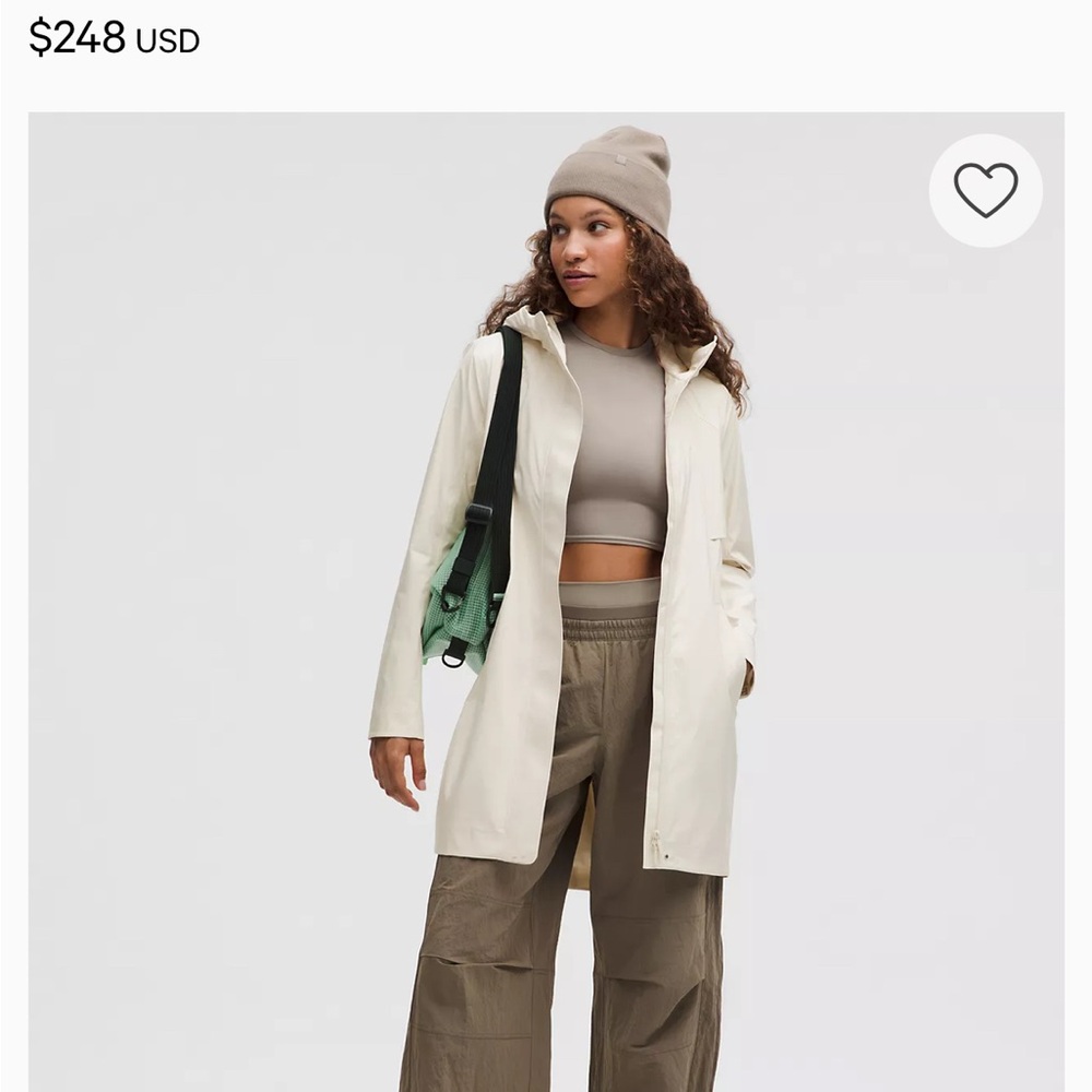 New Lululemon Rain Rebel Jacket Ivory Size 6 NWT - Picture 2 of 13